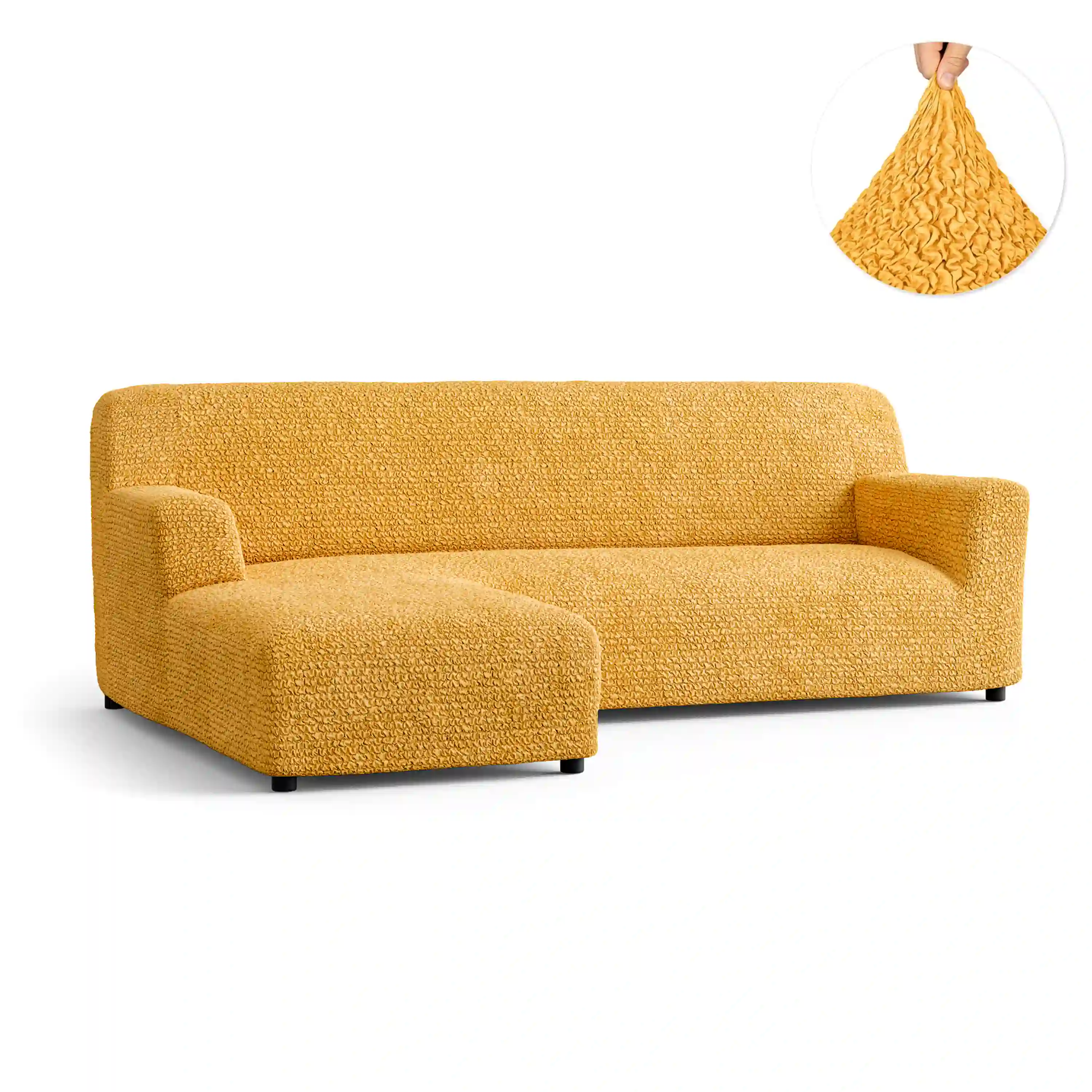 L-Shaped Sofa Cover (Left Chaise) - Mango, Microfibra Collection
